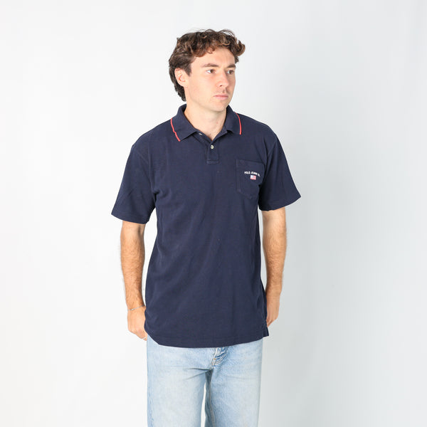 Navy Blue 90s Polo Jeans Ralph Lauren T-Shirt (XL)